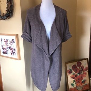 VINCE Size Medium Wool blend Open-Front Cardigan Cuff Short-Sleeve Sweater Wool